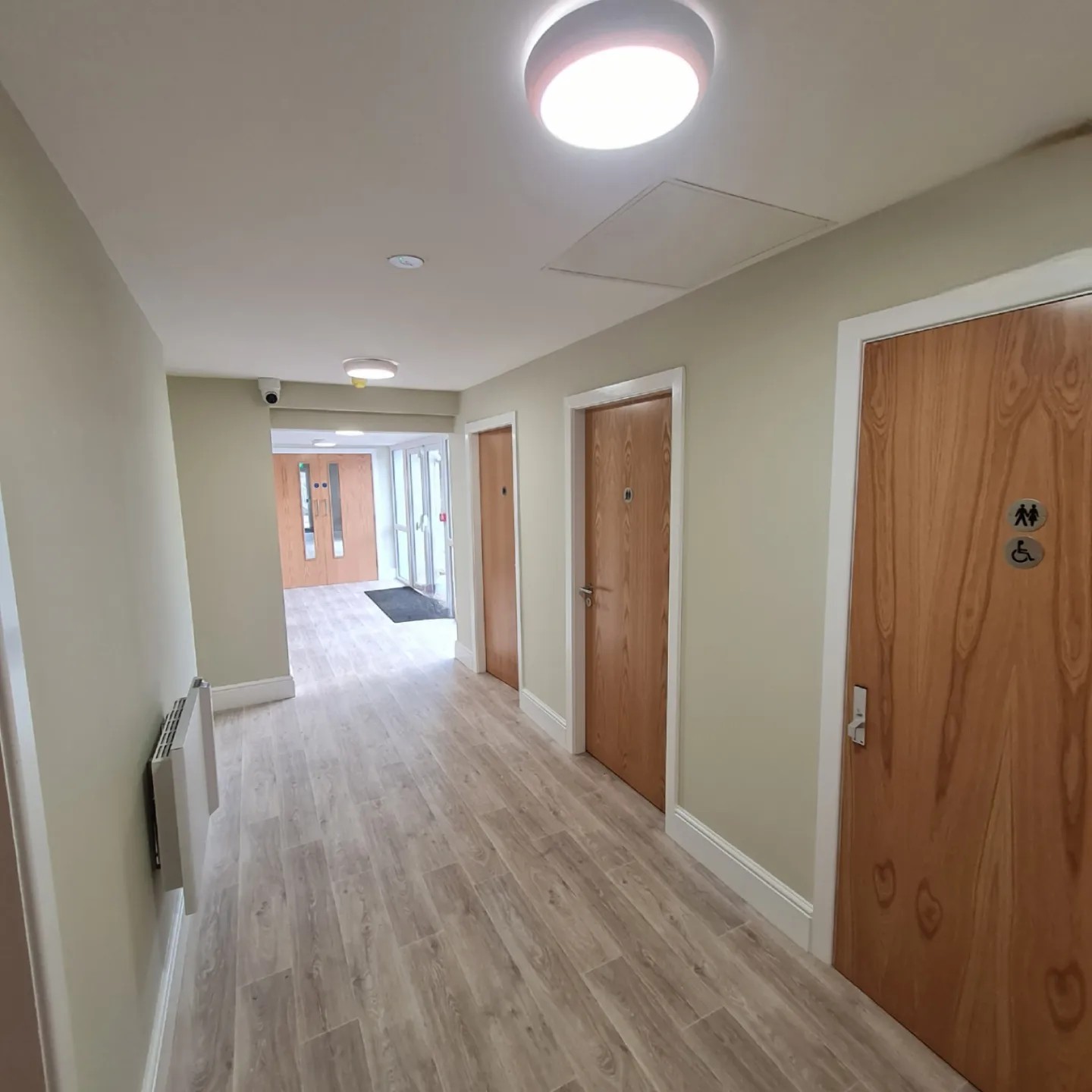 Corridor with painted door frames and walls, Hillgrove House, Bangor