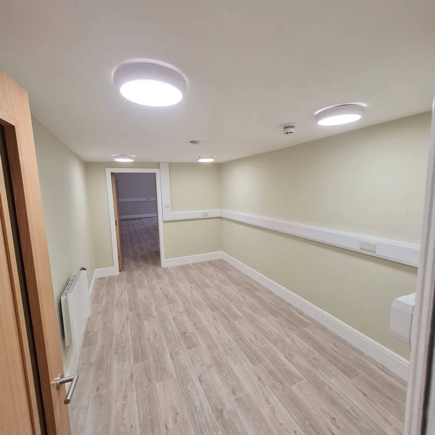 Redecorated interior room with painted walls, ceiling and skirting, Hillgrove House, Bangor