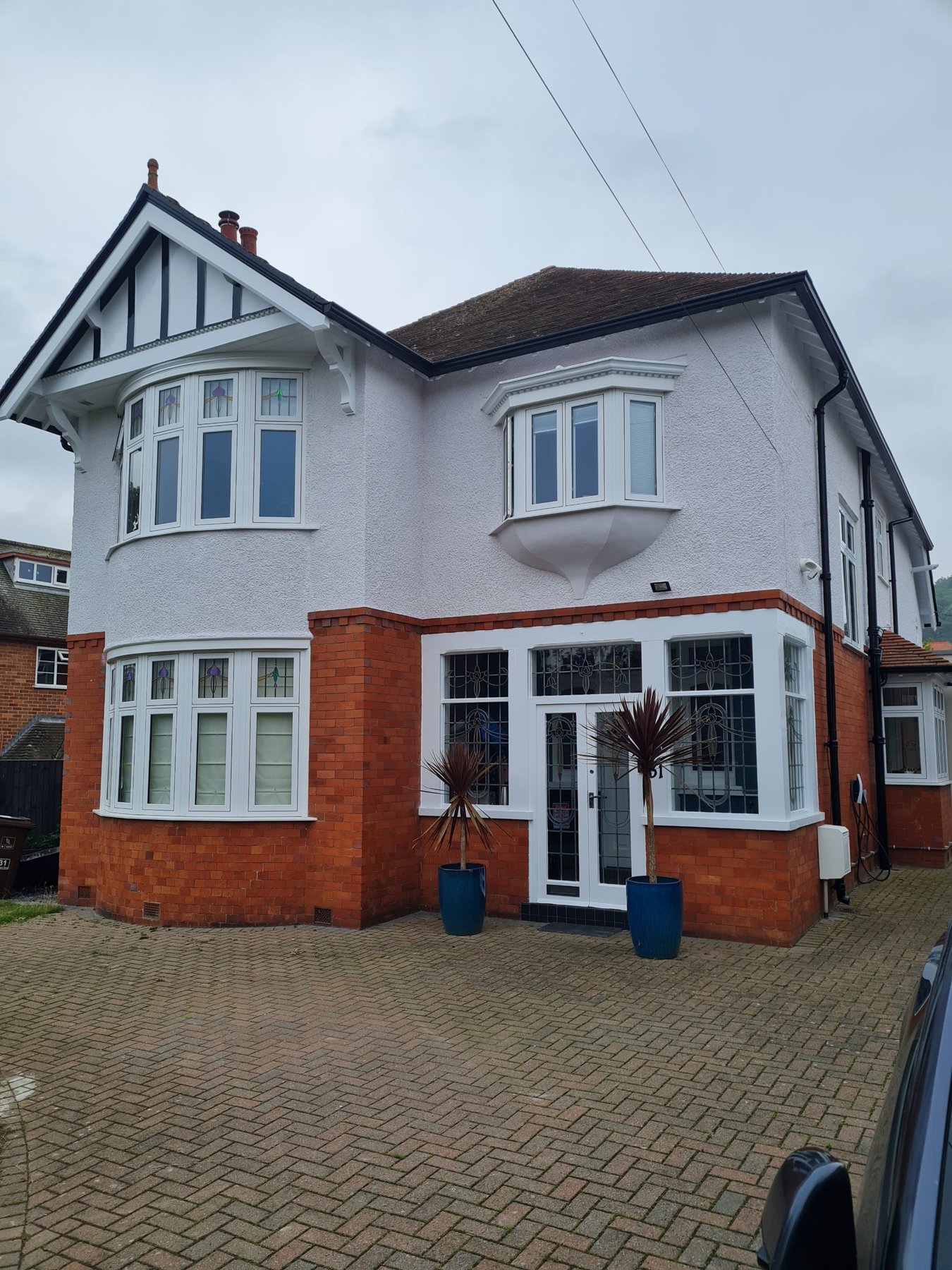 Front of the house after exterior painting from the drive, Rhos on Sea